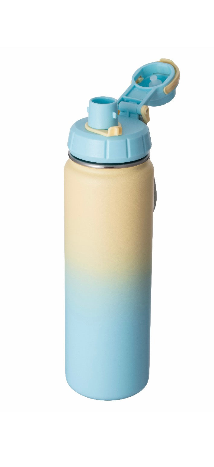 Kainatu Botella Térmica con Doble Tapa – 540 ml / 720 ml | Diseño degradado azul y amarillo